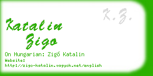 katalin zigo business card